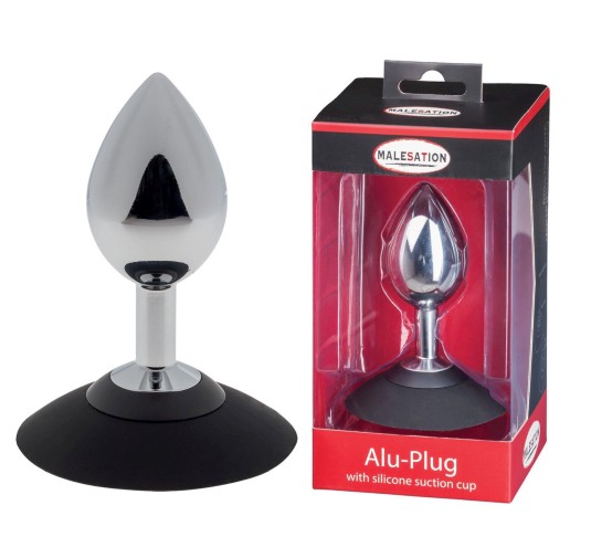 MALESATION Alu-Plug with suction cup large, chrome